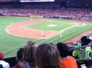 Seats at Busch Stadium on Day Two.