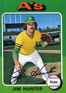 Catfish Hunter faced only 28 batters in his two-hit shutout (no walks, one double play). Allowed no base runners after the third inning. 