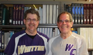 Terry Cannon, Executive Director of the Baseball Reliquary and Joe Price, Whitter College Genevieve S. Connick Professor of Religious Studies. 