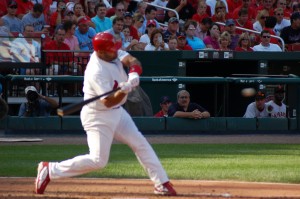 Albert Pujols has a piece of the World Series single-game records for hits, runs, RBI, home runs and total bases. 
