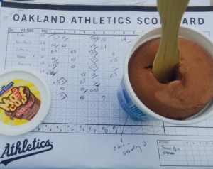 What could be more "old school" than a Malt Cup (with wooden spoon) balanced on an accurately kept scorecard. 