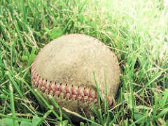 Old dirty baseball photo