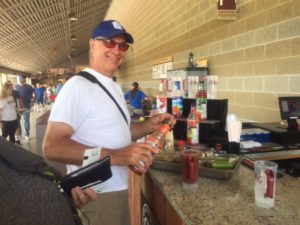 Ballpark Tours "spindoctor" visits the Bloody Mary Bar. 