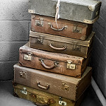 Suitcase with baseball photo