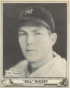 Yankee catcher Bill Dickey initiated two "strike 'em out/throw 'em out" double plays - as the Yankees wrapped up seven twin killings against the Athletics. 