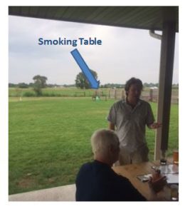 The smoking section was a bit far from the bar. 