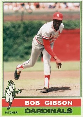 Bob Gibson, intimidating Hall of Fame pitcher with a blazing